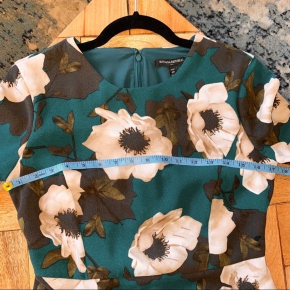 SOLD - Banana Republic Floral Teal Dress - Picture 6 of 14
